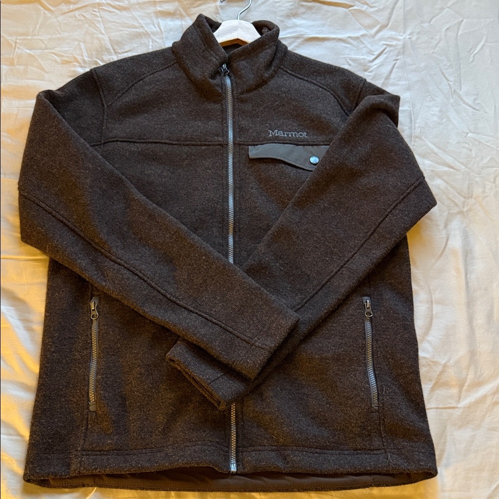 MARMOT Men's Dark Brown Full-Zip Fleece Jacket